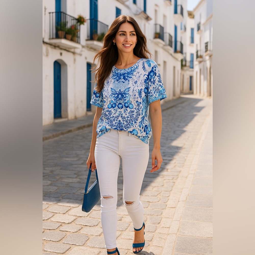 Johnny Was Janie Favorite Oversized Cropped Tee – Size XS - Picture 1 of 7